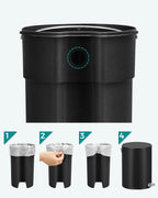 SONGMICS Cos de gunoi pentru baie, cu pedala si soft-close, 3 litri, negru