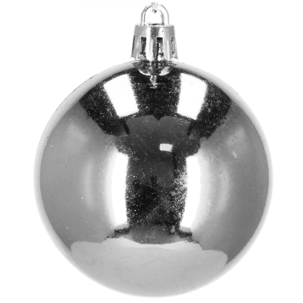Set globuri si decoratiuni de Craciun, 100 piese, diverse dimensiuni cu stea, argintiu