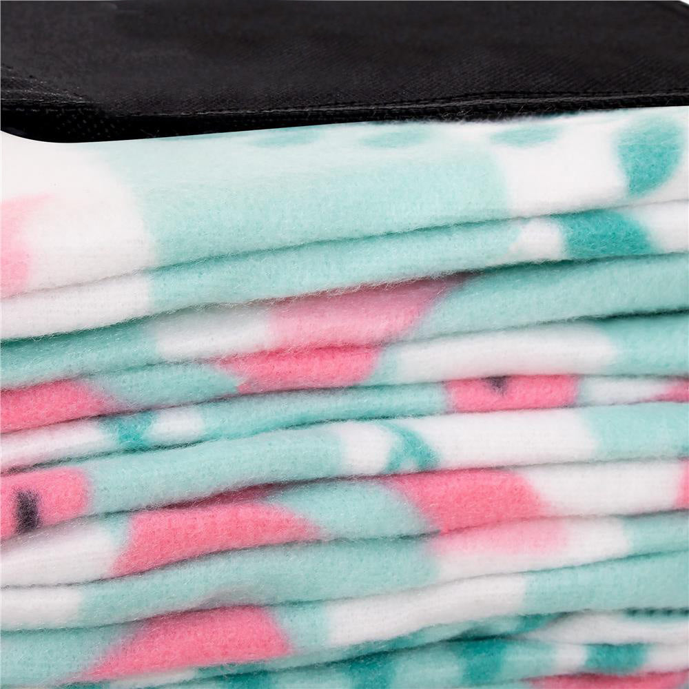 Patura pentru picnic sau plaja, cu folie izolatoare si maner, 200x200cm, flamingo, verde roz