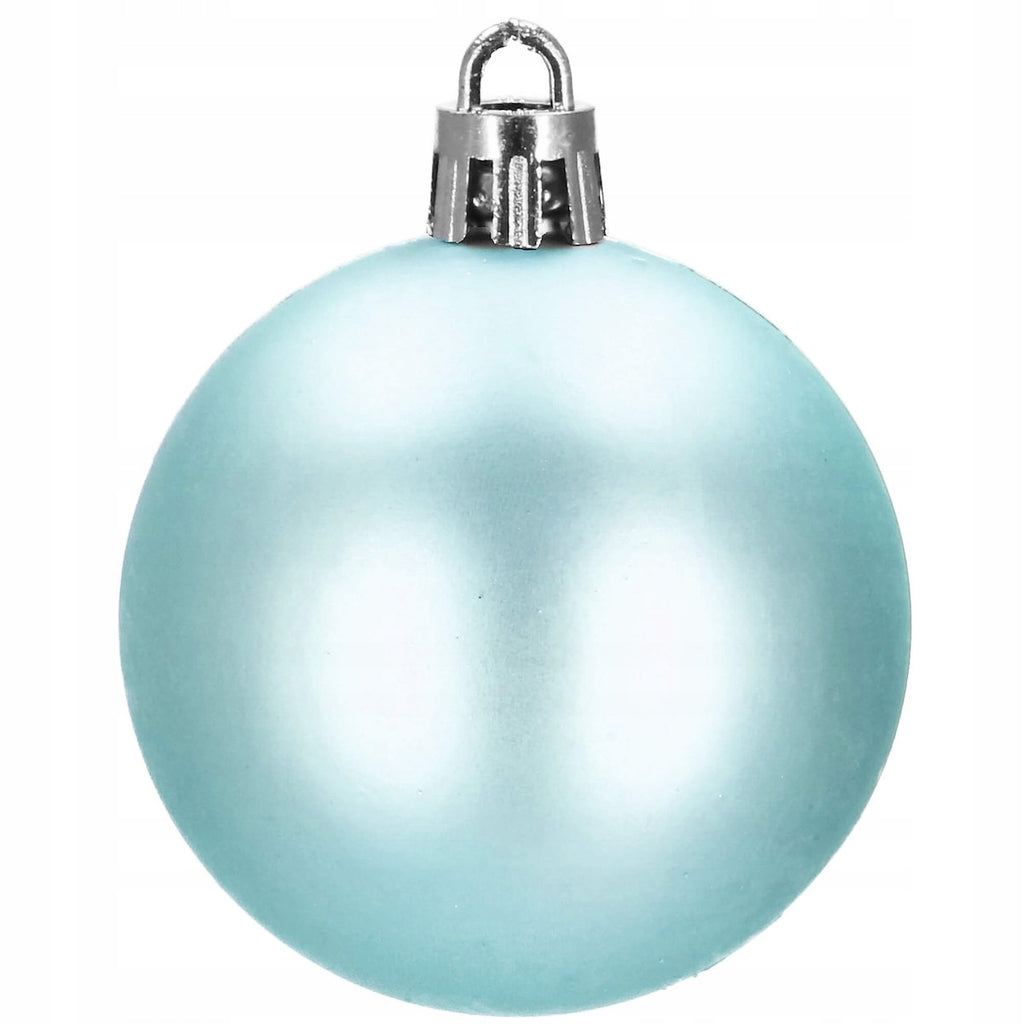 Set globuri si decoratiuni de Craciun, 72 piese, diverse dimensiuni, albastru
