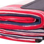 Patura pentru picnic sau plaja, cu folie izolatoare si maner, 160x200cm, albastru rosu