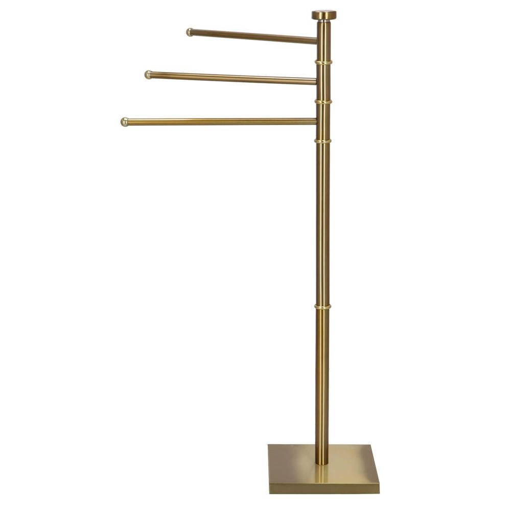 Suport cuier pentru prosoape cu 3 brate, inaltime 86cm, auriu lucios