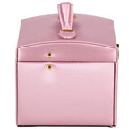 (DL) Cutie depozitare si organizare bijuterii, MDF, piele ecologica si velur, 17,5 x 14 x 12,5cm, roz