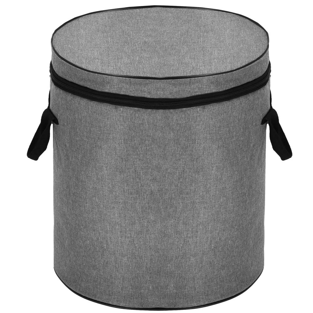 Cos depozitare haine sau jucarii, 40x33cm, bumbac si in, 43 l, gri