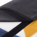 Patura pentru picnic sau plaja, cu folie izolatoare si maner, 200x200cm, albastru galben