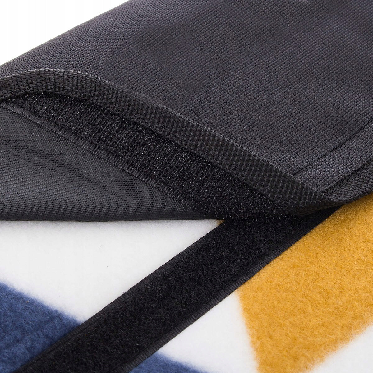 Patura pentru picnic sau plaja, cu folie izolatoare si maner, 200x200cm, albastru galben