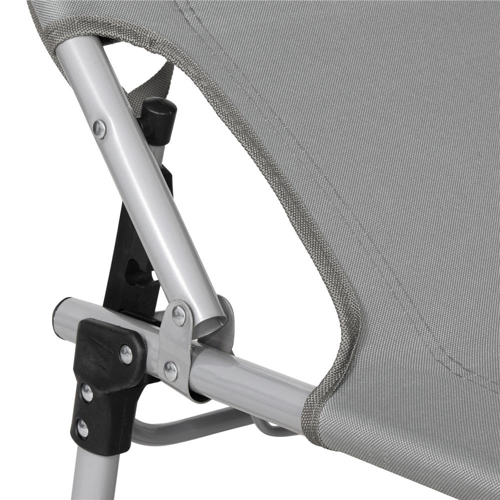 Sezlong pliabil cu parasolar, 188x57x38cm, sarcina 120kg, gri