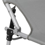 Sezlong pliabil cu parasolar, 188x57x38cm, sarcina 120kg, gri