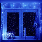 Ghirlanda luminoasa tip perdea 300 LED-uri, 3x3m, pentru interior, alimentare USB, albastru