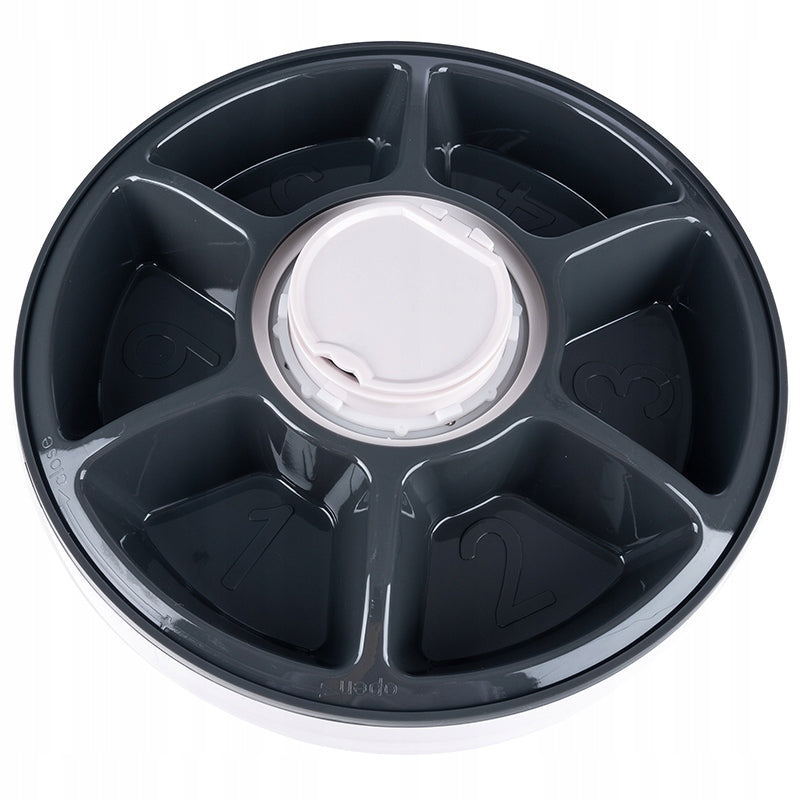 Hranitor automat pentru caini si pisici, sunet hranire, capacitate dispenser 6x70gr, cu display digital