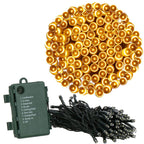 Instalatie lumini de exterior pentru gradina, 5 metri, 50 LED-uri, cu baterii, galben