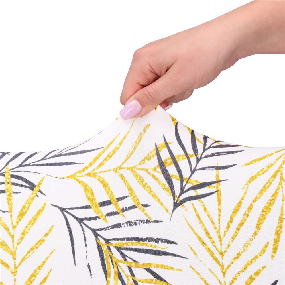 Husa pentru scaun, marime universala, poliester si spandex, 38x70cm, alb, gri si galben