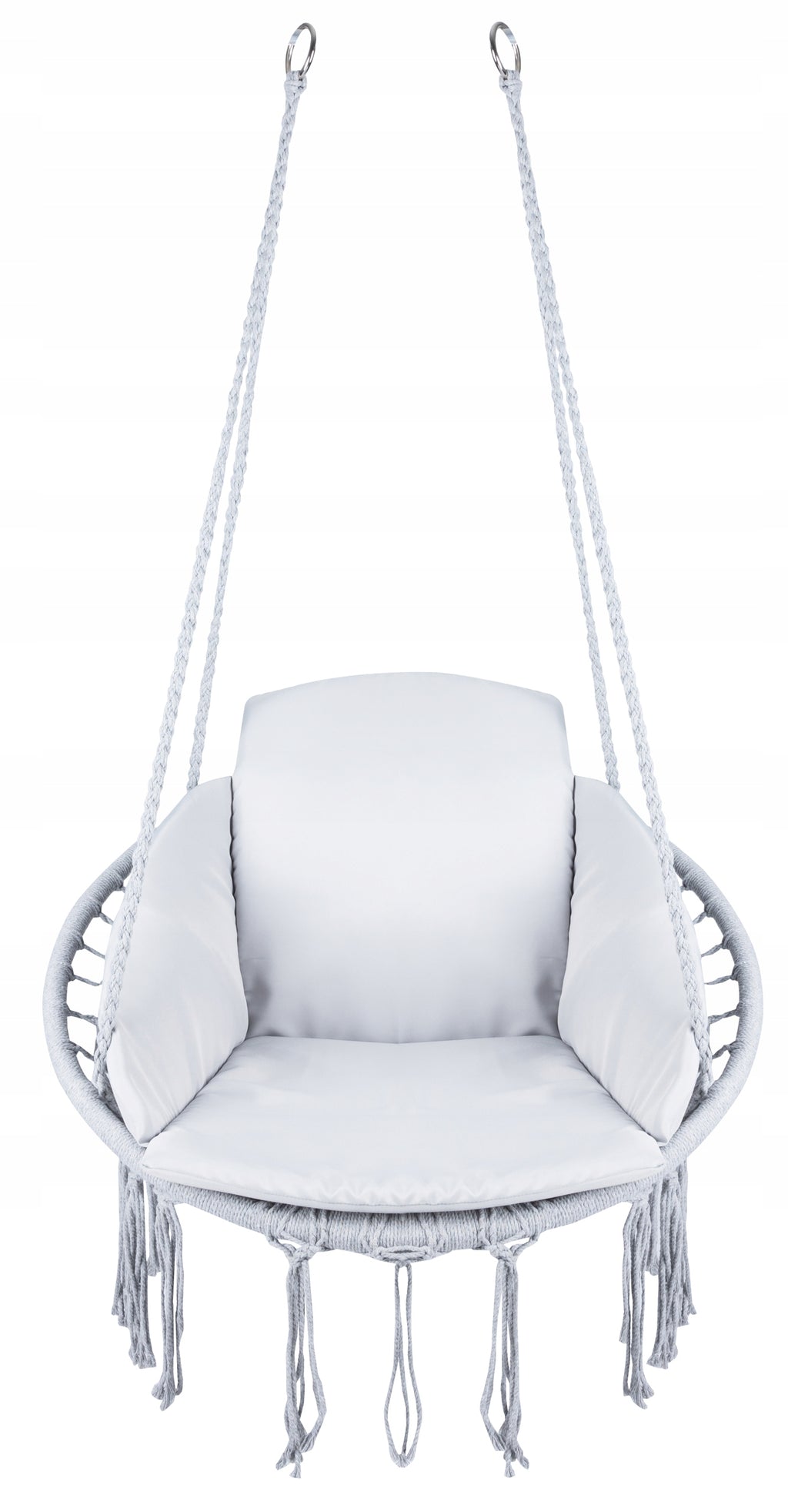 Scaun rotund  tip leagan suspendat cu perna Confort casa sau gradina, gri