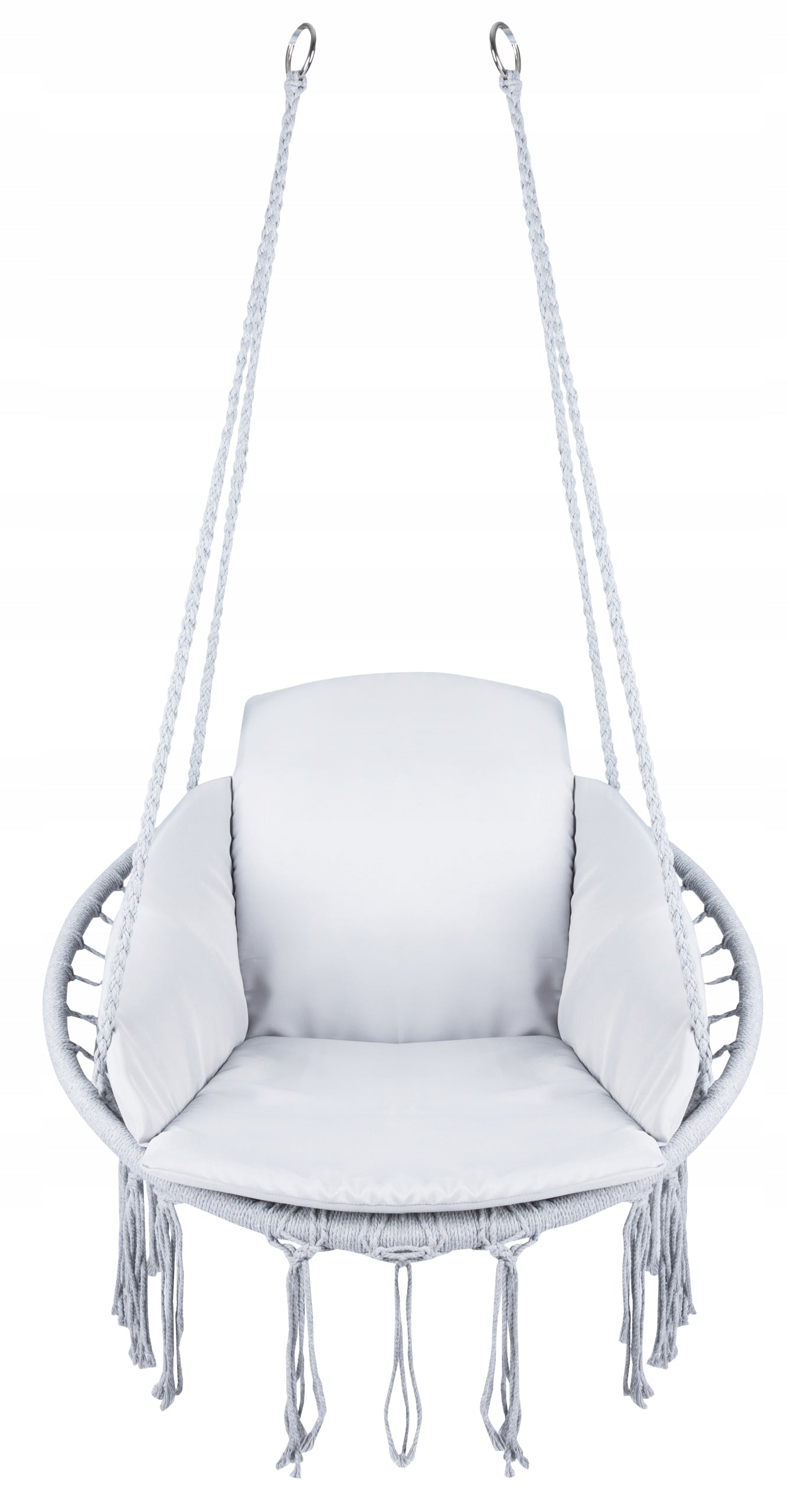 Scaun rotund  tip leagan suspendat cu perna Confort casa sau gradina, gri