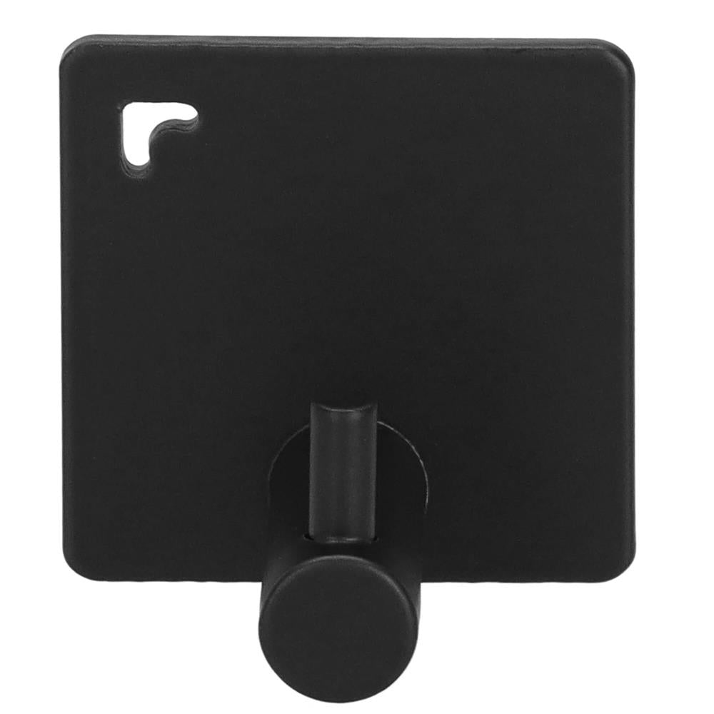 Set 4 agatatori tip cuier pentru baie, sistem fixare inclus, aluminiu, negru