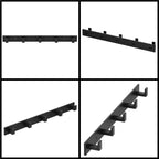 Cuier de baie pentru prosoape cu 2 sisteme instalare, aluminiu, 5 agatatori, 45x4cm, negru