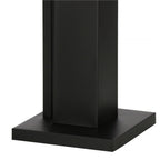 Stand cu perie WC si suport hartie igienica, metal si bambus, 79cm, negru