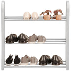 Pantofar PVC si metal,  cu 3 rafturi, 49x48cm, argintiu