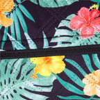 Patura pentru picnic sau plaja, cu folie izolatoare si maner, 200x200cm, negru floral