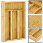 Organizator tacamuri si ustensile bucatarie, bambus, 25x34x4.5cm