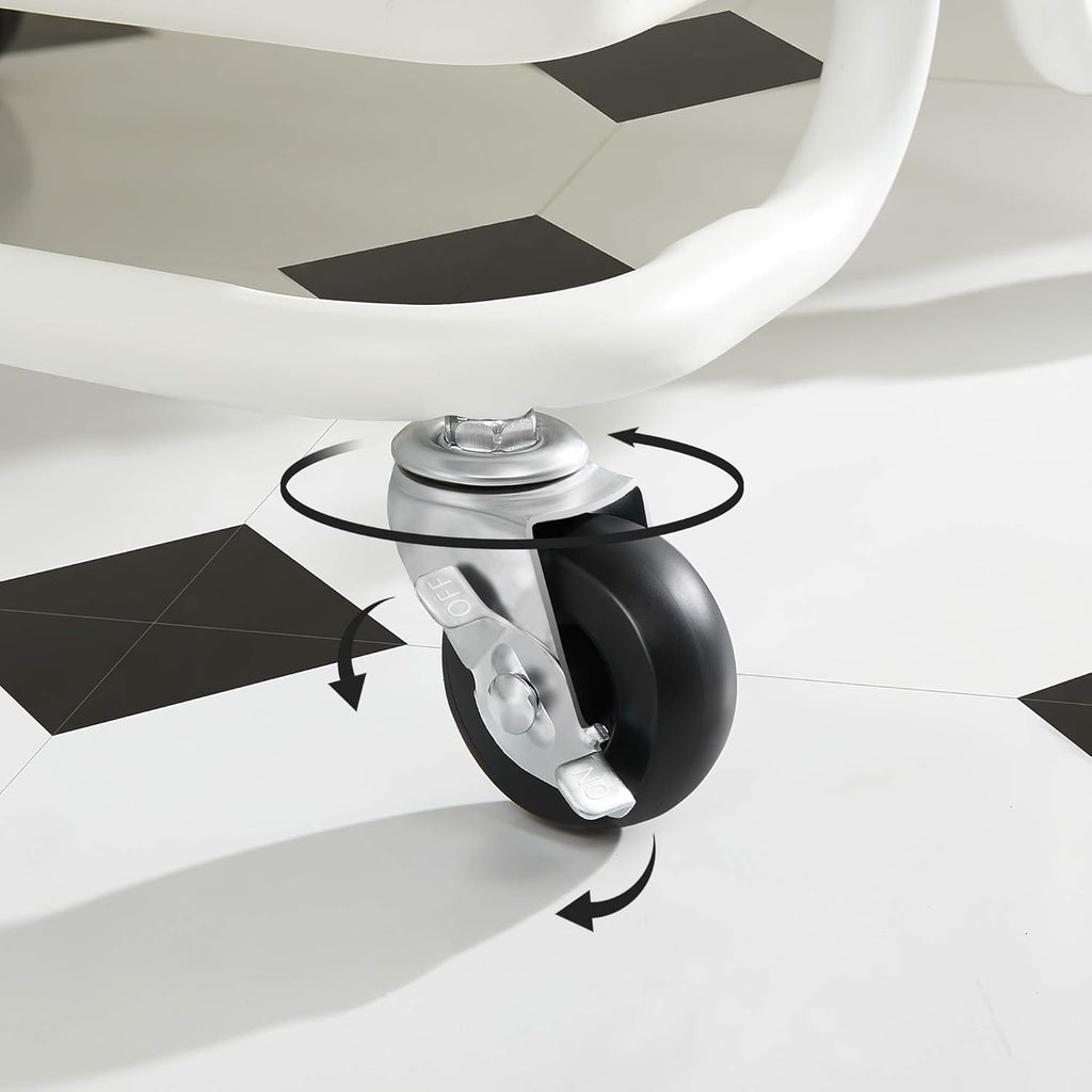 SONGMICS Carucior de depozitare pe roti, pentru bucatarie sau baie, cu 3 nivele, 42x34x86 cm, alb