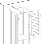 VASAGLE Dulap de depozitare de baie inalt tip coloana, cu usi si sertar, 32x30x170 cm, alb