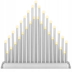 Lumanari decorative de Craciun, 33 becuri tip LED, culoare argintiu