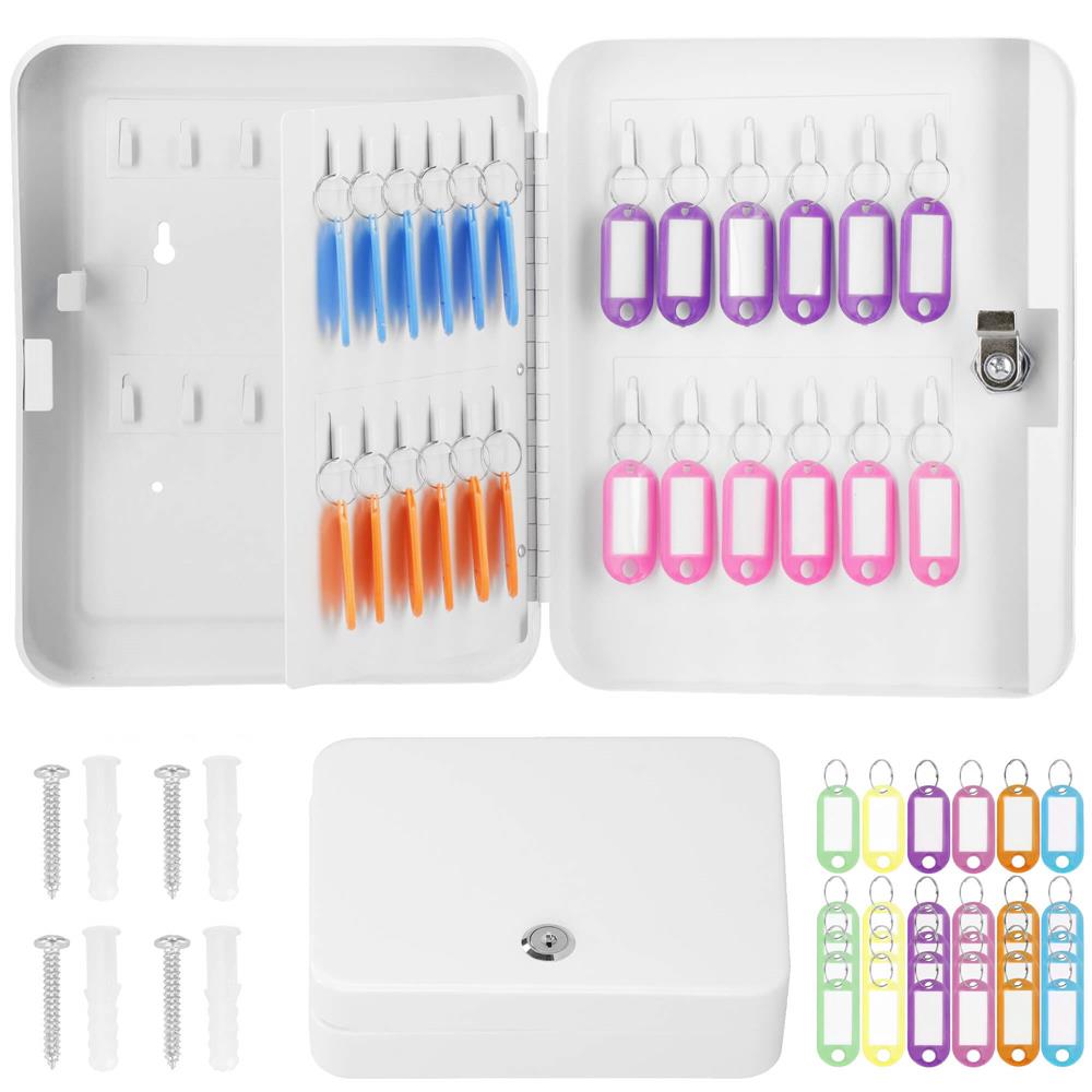 Cutie metalica din otel pentru 48 chei, echipata, 25x20x7.5cm, alba