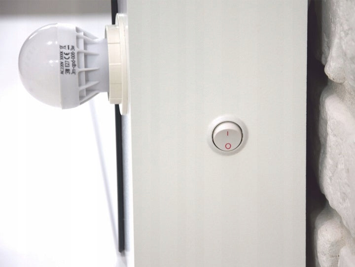 Masa de toaleta si machiaj Hollywood Pro, alba, cu 4 sertare, oglinda si 12 LED-uri, 90x40x140 cm