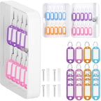 Cutie metalica din otel pentru 20 chei, echipata, 20x16x7.5cm, alba