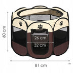 Tarc pliabil pentru animale de companie, diametru 81cm, bej maro