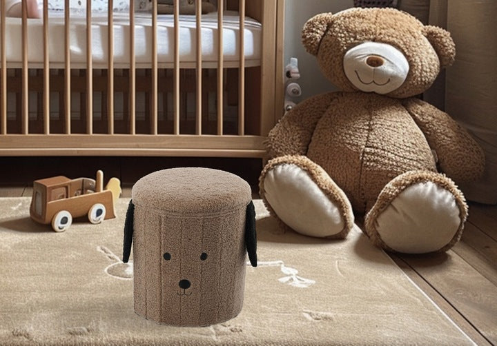 Taburet pentru copii, pliabil cu spatiu depozitare, 80kg, 28×34 cm, maro