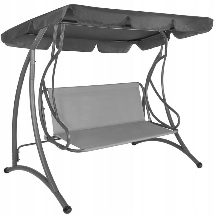 Husa din panza pentru leagan de gradina mare, viziera acoperis, 190x110cm, gri