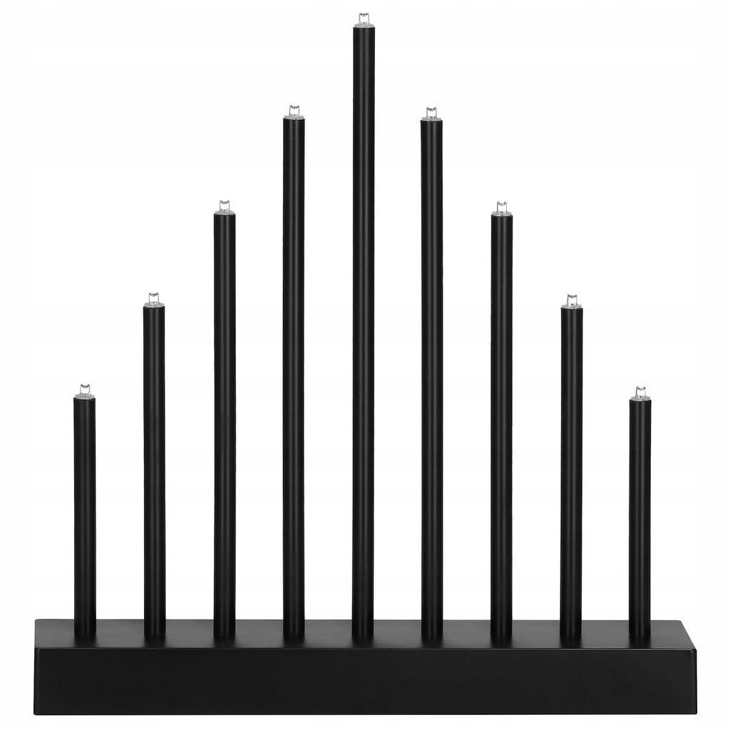 Lumanari decorative de Craciun, 9 becuri tip LED, culoare negru