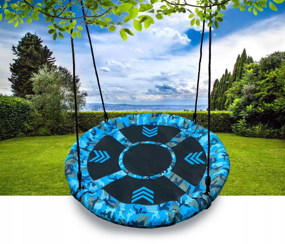 Leagan tip cuib Camuflaj 100cm, inaltime reglabila, 150 kg, Albastru Negru