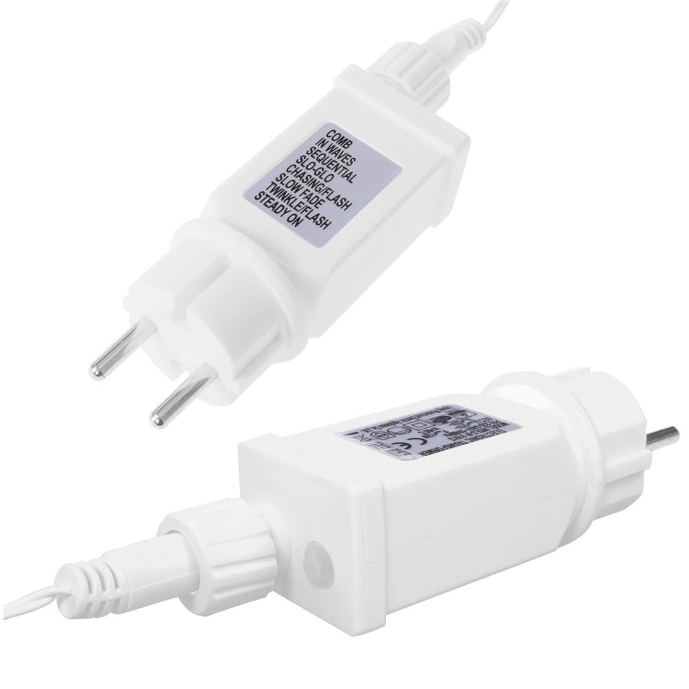 Ghirlanda luminoasa tip perdea 300 LED-uri, 12m, pentru interior/exterior, cu flash, iluminare galbena