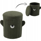 Taburet pentru copii, pliabil cu spatiu depozitare, 80kg, 28×34 cm, verde