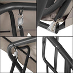 Leagan de gradina 190x115x176 cm, pentru 3 persoane, copertina reglabila, perne incluse, cadru otel si material impermeabil, bej