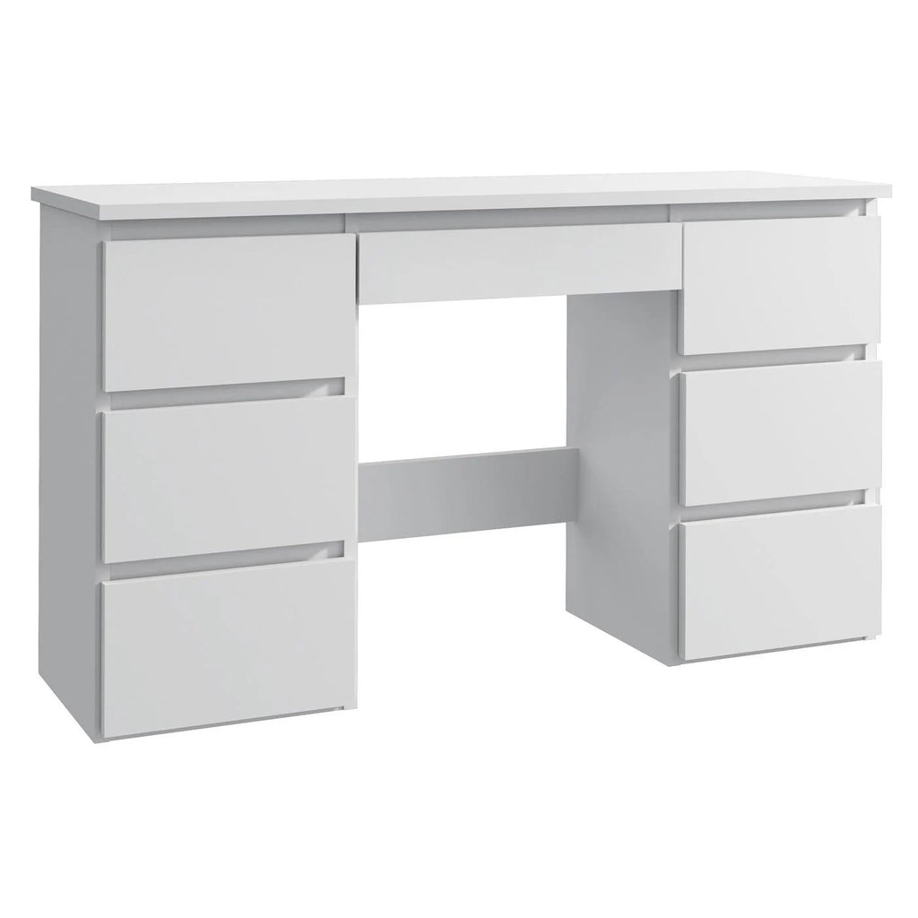 Birou cu 7 sertare Beta 4 120x43x75 cm, design minimalist, alb