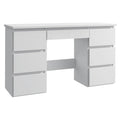 Birou cu 7 sertare Beta 4 120x43x75 cm, design minimalist, alb