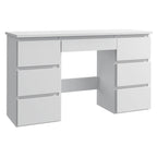 Birou cu 7 sertare Beta 4 120x43x75 cm, design minimalist, alb
