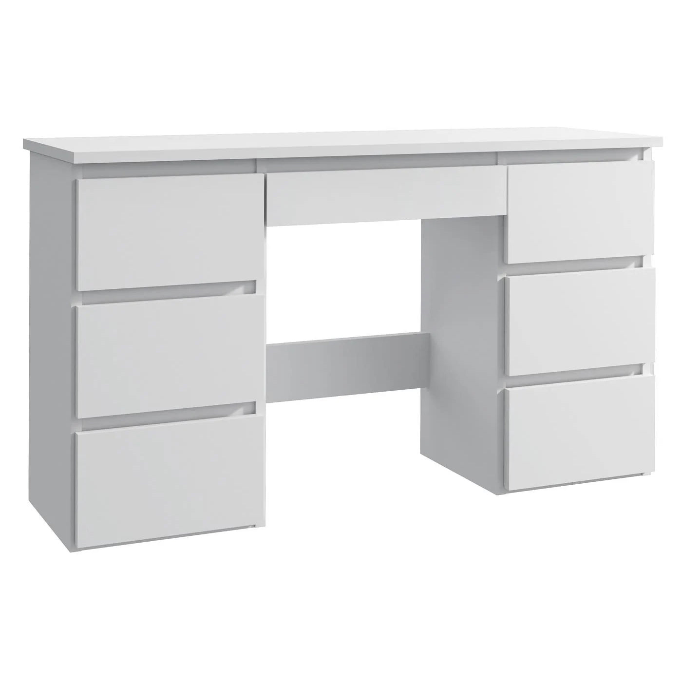 Birou cu 7 sertare Beta 4 120x43x75 cm, design minimalist, alb