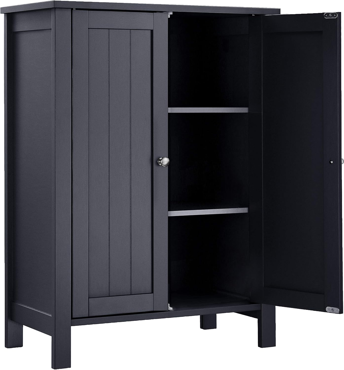 VASAGLE Dulap baie pe picioare cu 2 rafturi reglabile, din MDF, 30x60x80 cm, gri