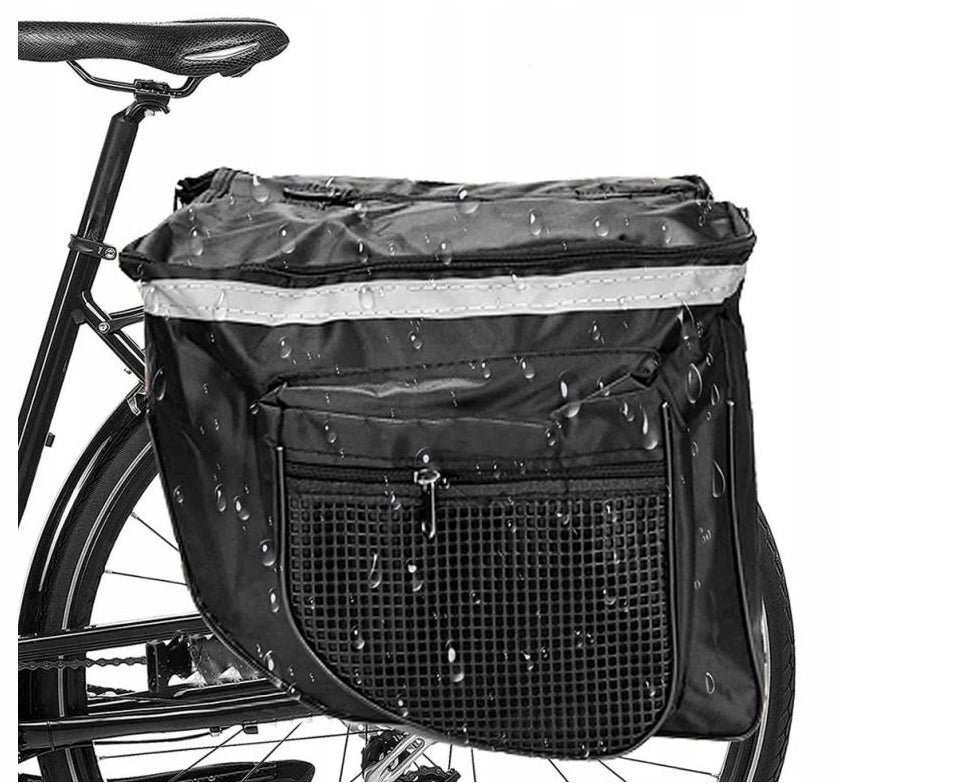 Geanta bicicleta spate 34x12x32 cm, 20L, poliester impermeabil, prindere pe portbagaj, negru
