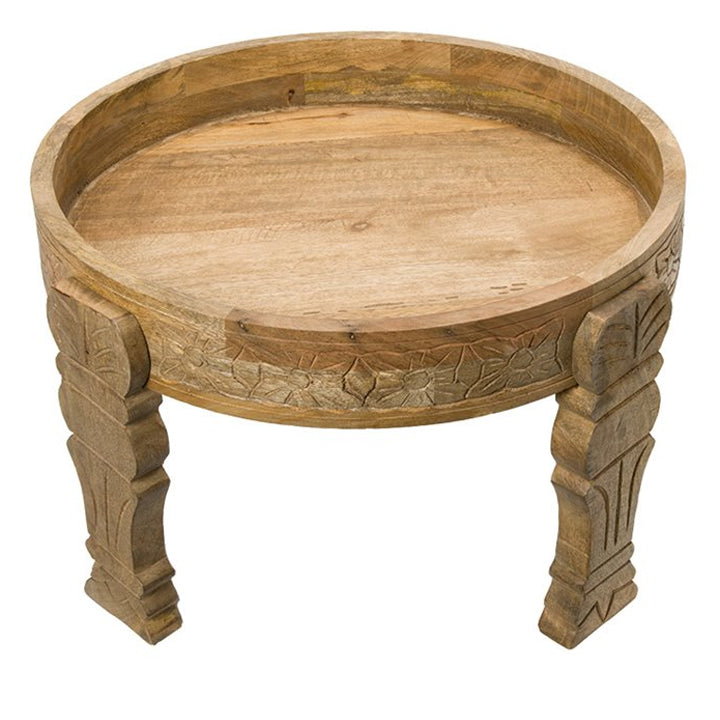 Masuta cafea rotunda Atmosphera Gypsy din lemn masiv de manguier, 51x34 cm, maro