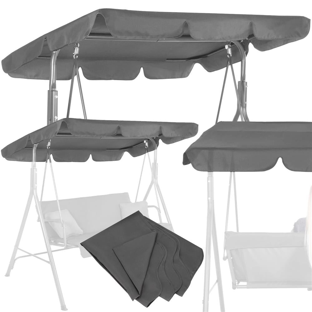 Husa din panza pentru leagan de gradina mare, viziera acoperis, 220x115 cm, gri