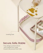 VASAGLE Masuta laterala 40x30x56 cm, cu 2 rafturi, otel rezistent la apa si zgarieturi, crem