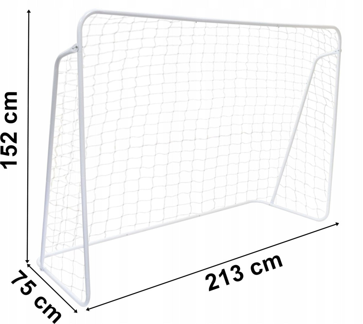 Poarta de fotbal pentru copii, 213x152x75 cm, alb – otel durabil, usor de asamblat, ideala pentru joaca in aer liber