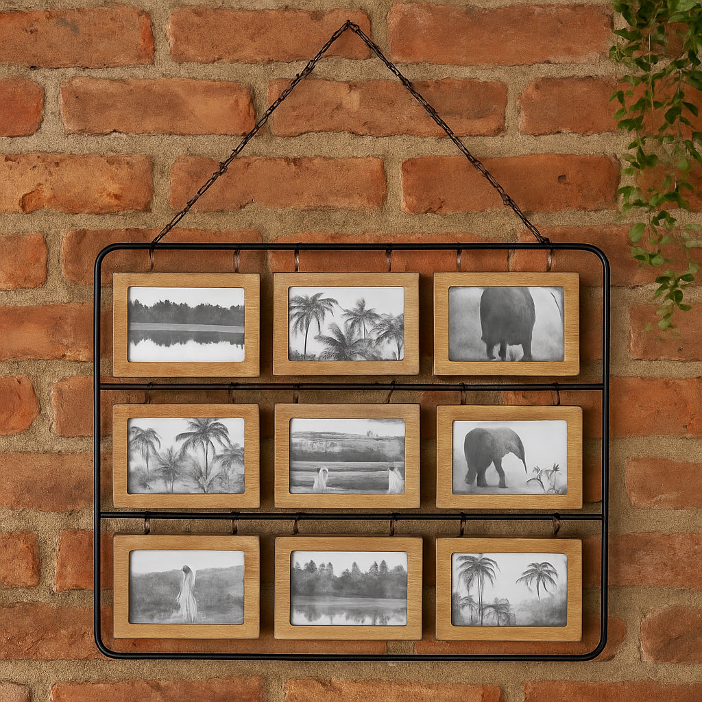 Rama foto Atmosphera Vivek pentru 18 poze, 64x49 cm, cadru metalic, maro