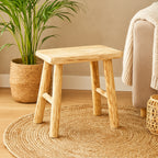 Taburet Atmosphera Woody din lemn natur, 31 cm, bej